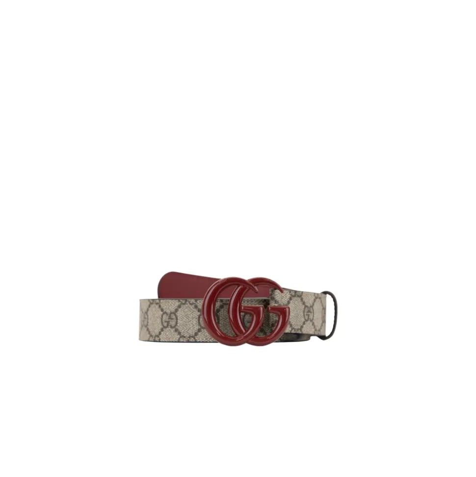 Skórzany pasek z klamrą z logo