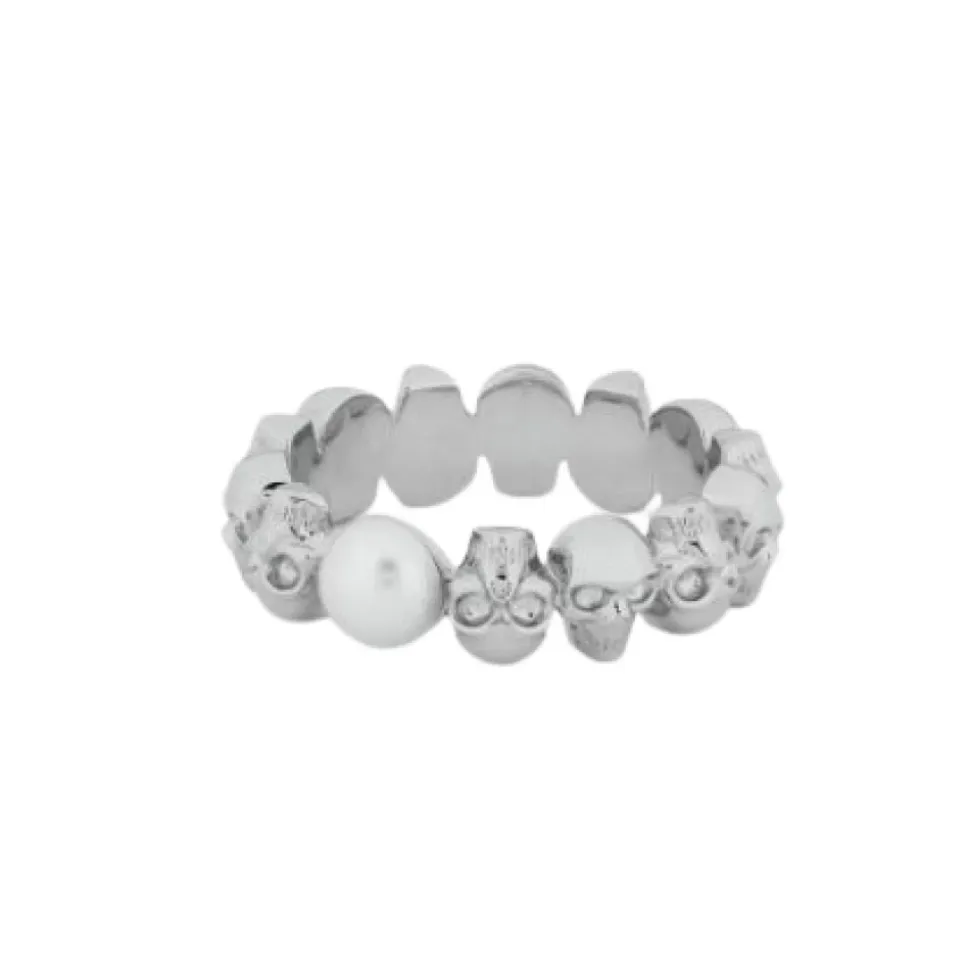 Skull and Pearl Ring