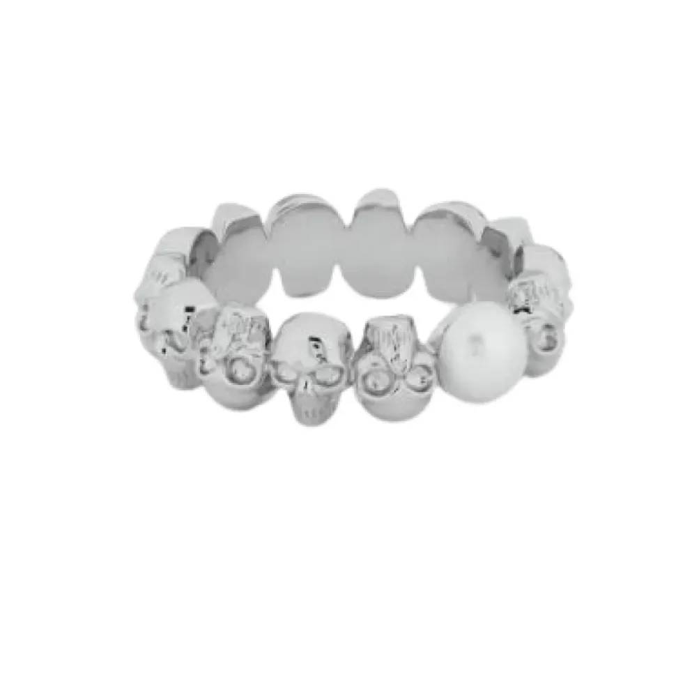Skull and Pearl Ring