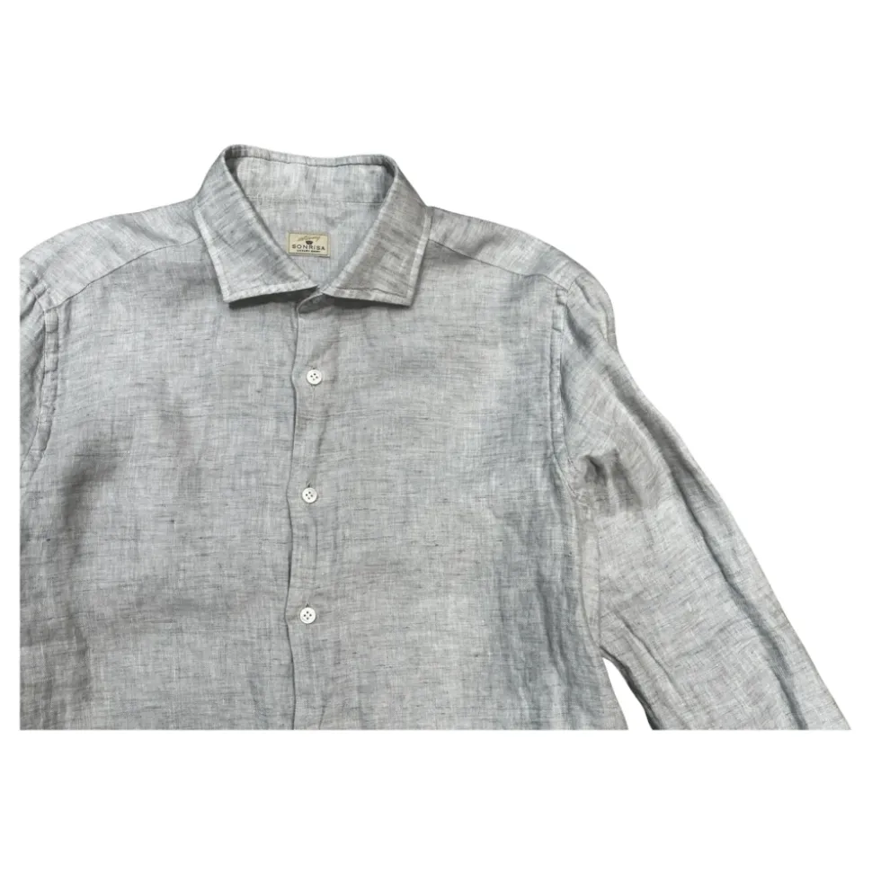 Sonrisa Leinenhemd, Fine Linen, hellgrau