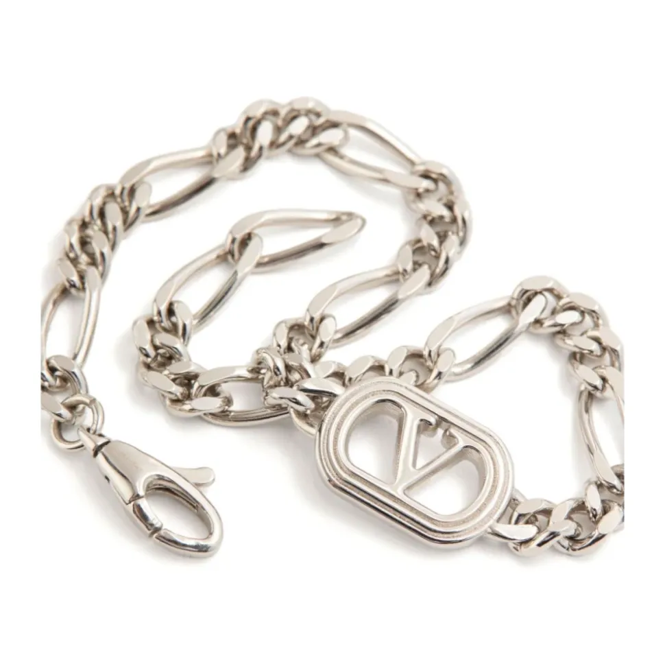 Srebrny Bijoux VLogo Sygnatura Łańcuch