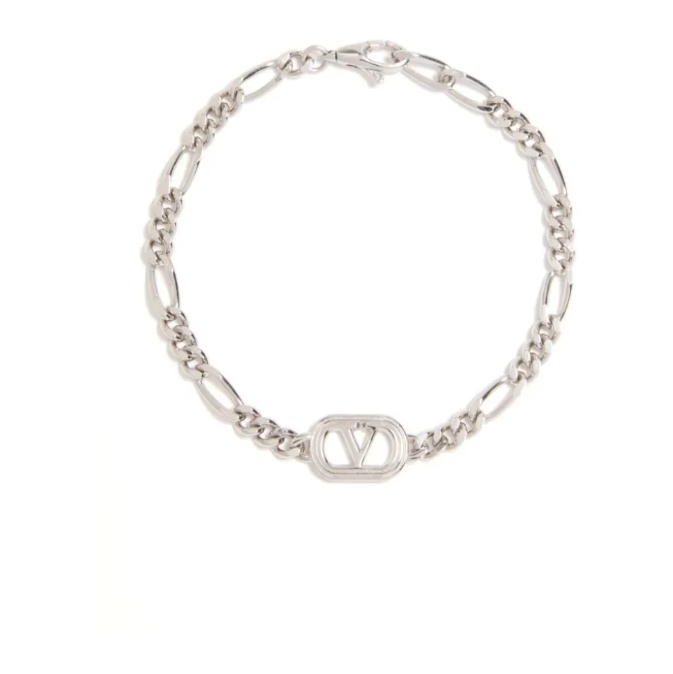 Srebrny Bijoux VLogo Sygnatura Łańcuch