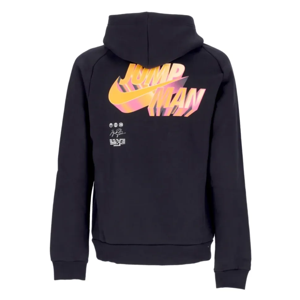 Statement Fleece Hoodie Czarny