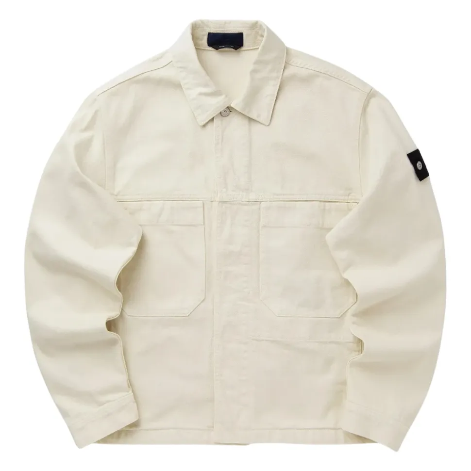 Stone Island Płaszcze Kość Słoniowa