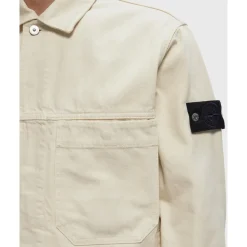 Stone Island Płaszcze Kość Słoniowa