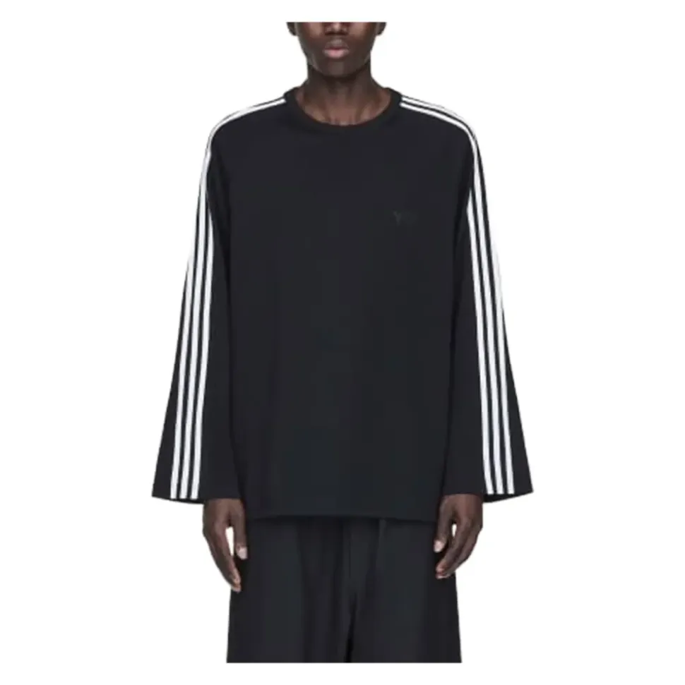 3-Stripes Longsleeve Czarny Minimalistyczny Design