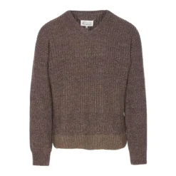 Sweter z dzianiny prążkowanej z logo Four-Stitch