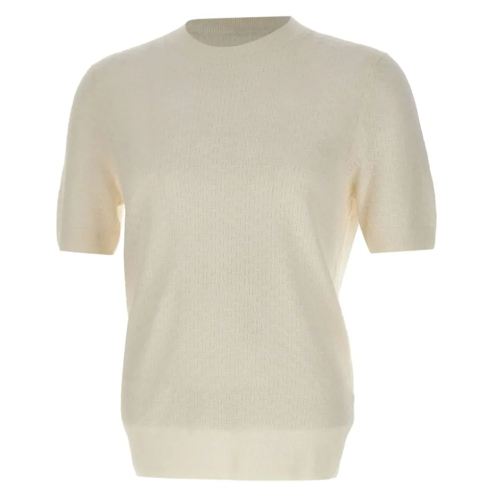 Sweter z krótkim rękawem z okrągłym dekoltem