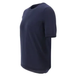 Sweter z okrągłym dekoltem i krótkim rękawem