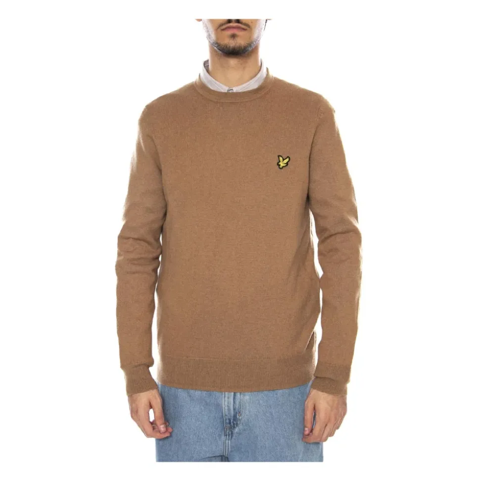 Sweter z Okrągłym Dekoltem z Bawełny Merino