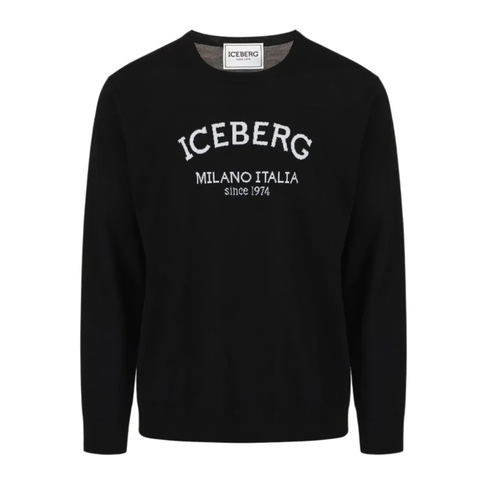 Sweter z okrągłym dekoltem z logo