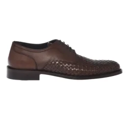 Sznurowane buty ze skóry plecionej