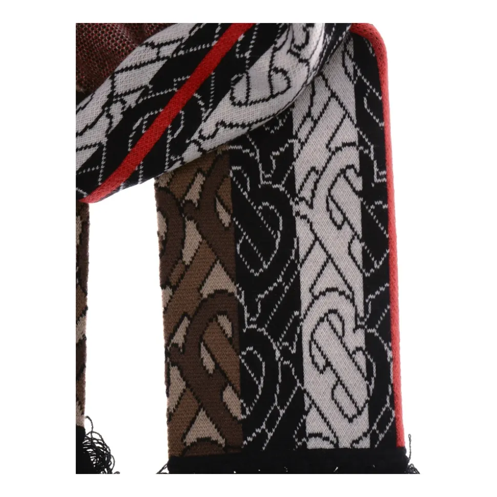 TB Monogram Stripe Knit Football Scarf