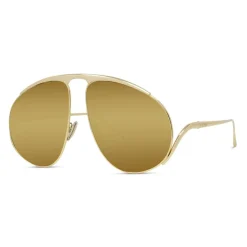 Żółte Okulary Pilotki Oversize Styl Metalowy