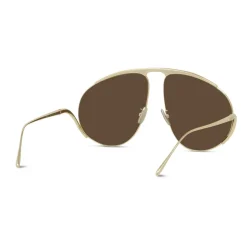Żółte Okulary Pilotki Oversize Styl Metalowy