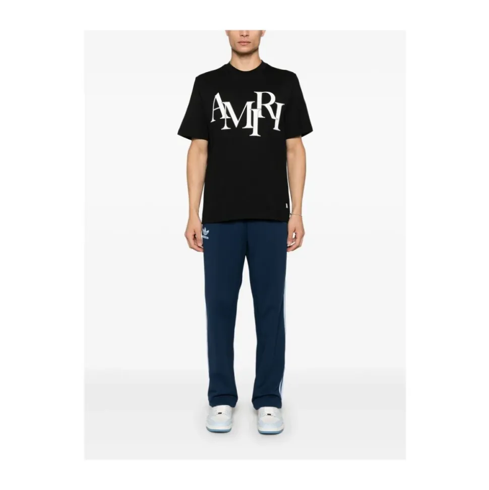 T-shirt z Logo w Przesunięciu