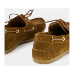 Tytoniowe Brązowe Loafersy zamszowe