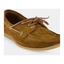 Tytoniowe Brązowe Loafersy zamszowe