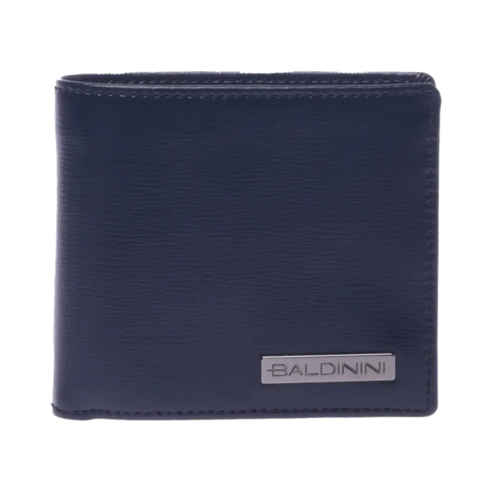 Wallet in dark blue palmellato leather