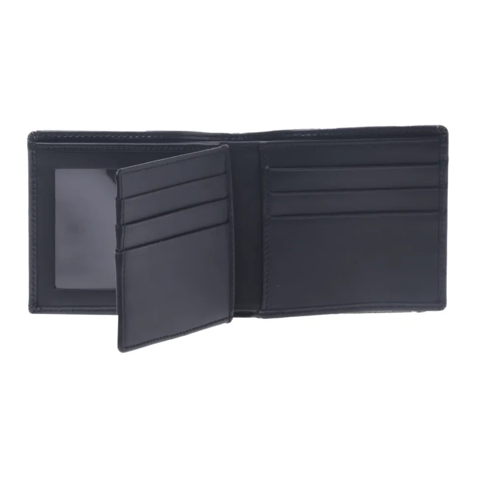 Wallet in dark blue palmellato leather