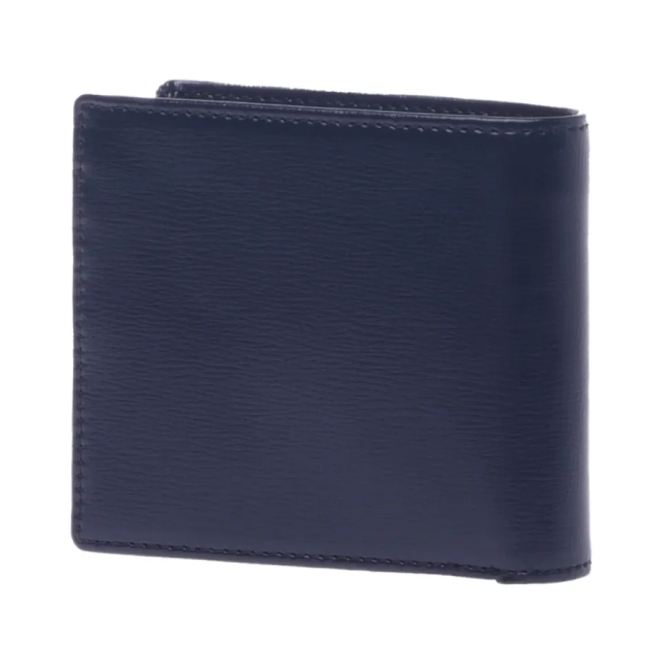 Wallet in dark blue palmellato leather