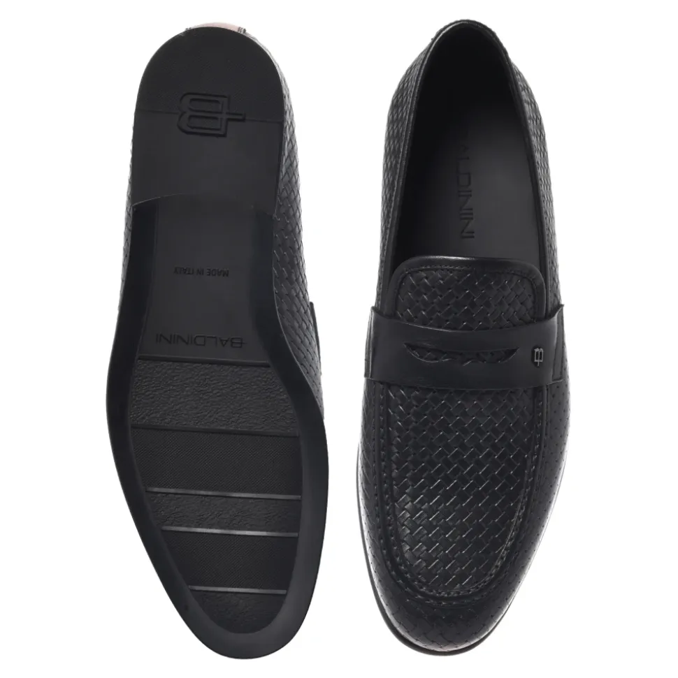 Woven Print Leather Loafer