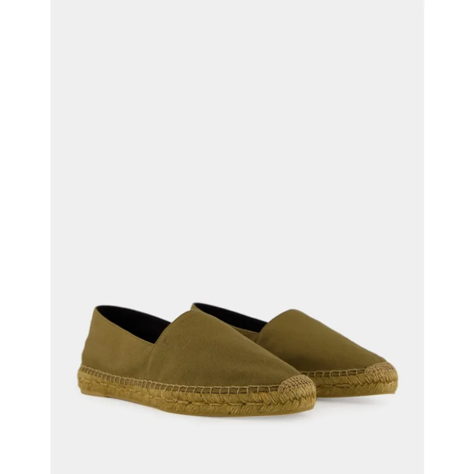 Zielone espadryle z bawełny z haftem Cassandre