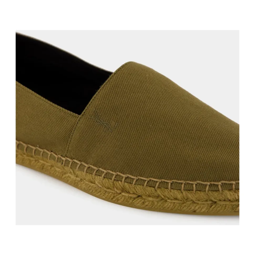 Zielone espadryle z bawełny z haftem Cassandre