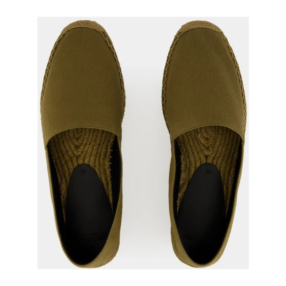 Zielone espadryle z bawełny z haftem Cassandre