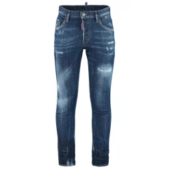 Zniszczone Jeansy 5-Pocket z Metalowymi Detalami